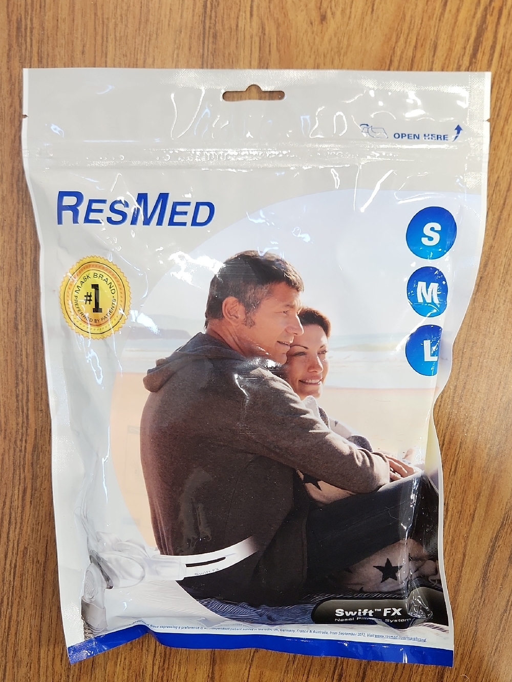 ResMed Swift FX Mask System Nasal Pillows in Silver and Blue 61500